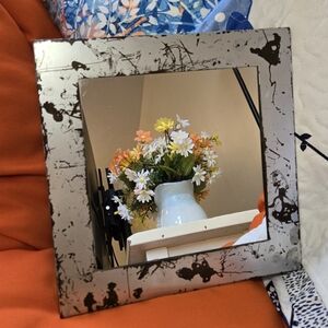 Pottery Barn Industrial Distressed Silver Wall Mirror